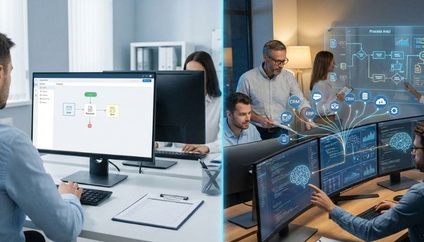 Custom workflow automation berbasis AI free vs custom